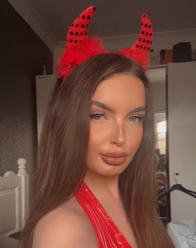 HALLOWEEN RED SEQUIN DEVIL HORNS